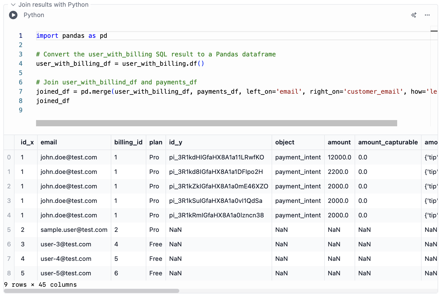 Join data with Python