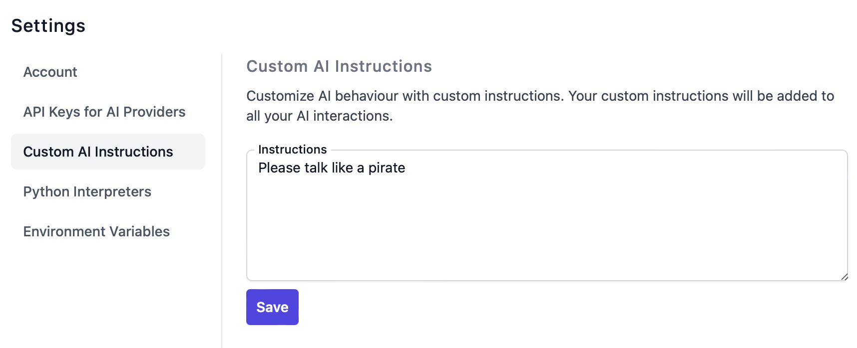 Custom instructions