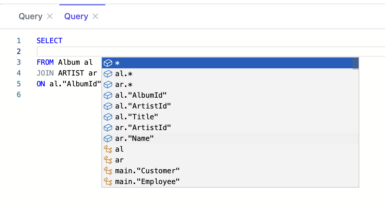 SQL Editor with Smart Autocomplete